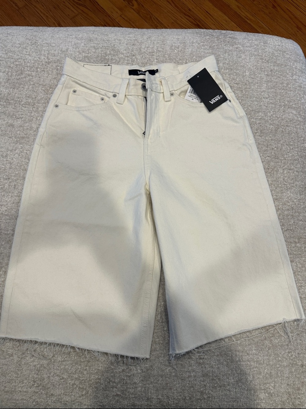Vans Off-White High-Rise Denim Bermuda Shorts (jorts)